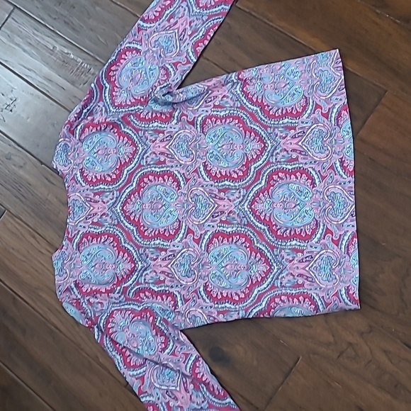 Talbots Pink & Blue Paisley Top size XL - Picture 2 of 7